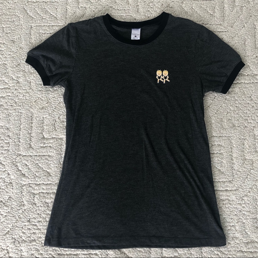 Gray t-shirt with dancer emoji